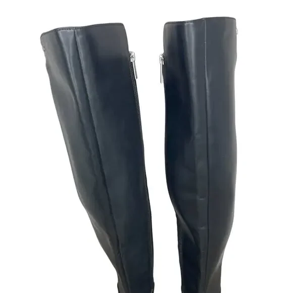 Michael Kors Bromley Flat Boots Faux Leather over the knee women’s 7.5 New - Picture 9 of 14
